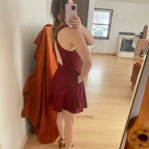 Francesca’s open back dress with pockets